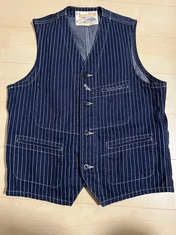 Sugar Cane & Co. 스트라이프 베스트 사이즈 42