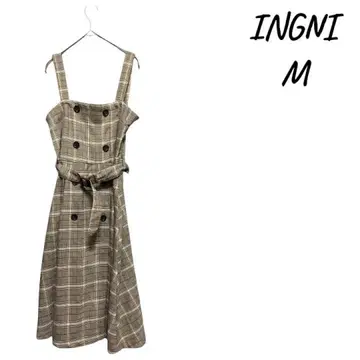 INGNI 체크 무늬 더블 버튼 원피스 M