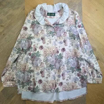 장미빛 생활 꽃무늬 프릴 달린 셔츠 M 사이즈 모리걸 새상품급 y60