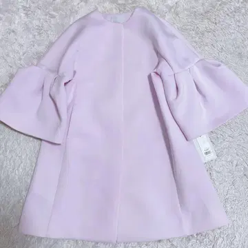 택 포함 새상품 CELFORD 벨 슬리브 벌룬 노카라 코트 핑크