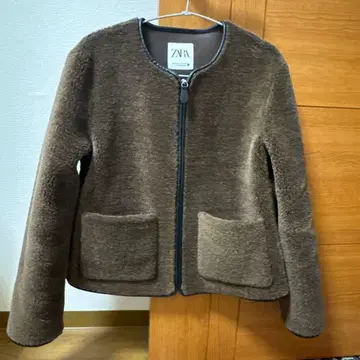 ZARA 브라운 플리스 자켓 M