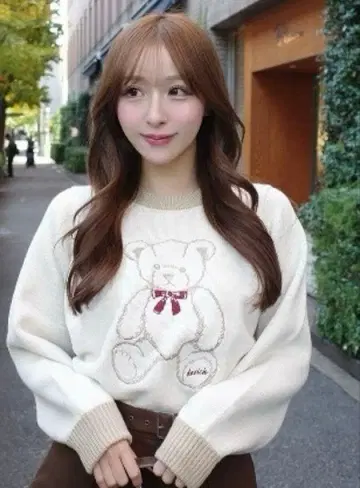 Darich 포인트 컬러 D 베어 니트탑