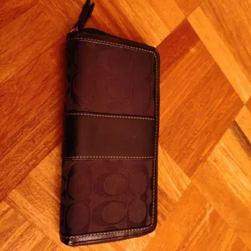 네이비 장지갑 나일론 가죽