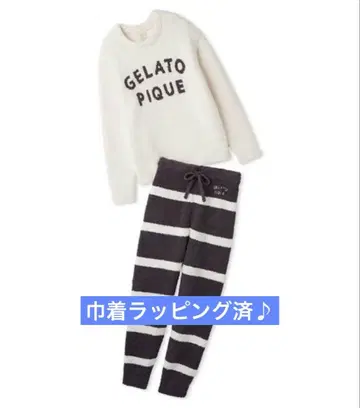 젤라또피케 파우더 로고 자카드 풀오버 & 롱 팬츠 세트