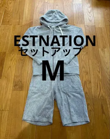 [ 새상품급 ] 에스트네이션 후드티 & 하프 팬츠 셋업 M