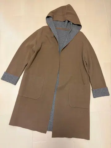 새상품급 유나이티드 애로우즈 후드 니트 가디건 코트 겉옷 브라운