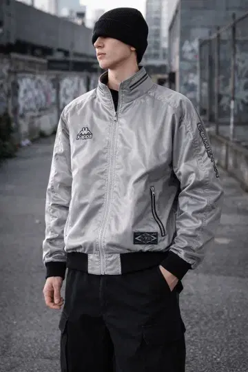 Kappa 실버 나일론 자켓