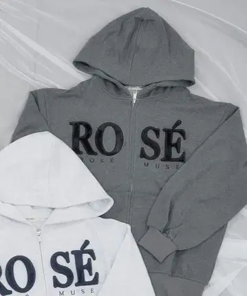차콜 로제 뮤즈 Fur logo zip hoodie 새상품