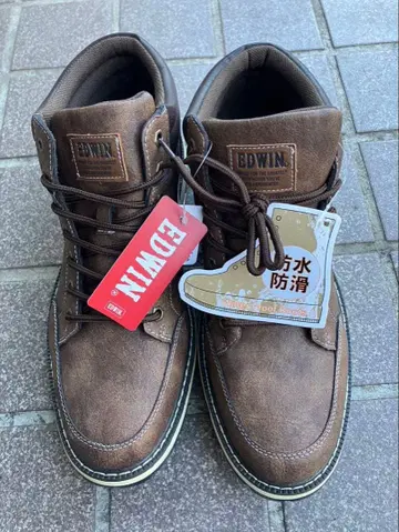 EDWIN 방수 하이컷 스니커즈 브라운