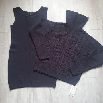 rienda 케이블 니트 원피스 셋업