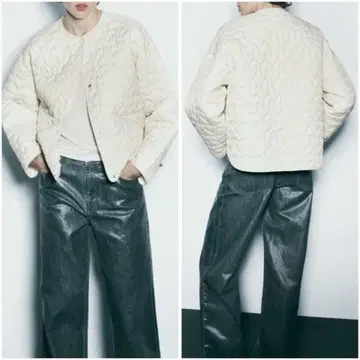 ZARA 퀼팅 자켓 화이트 XS