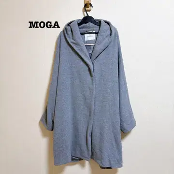 MOGA 후드 부착 코트 그레이 프리 사이즈 넉넉한 핏