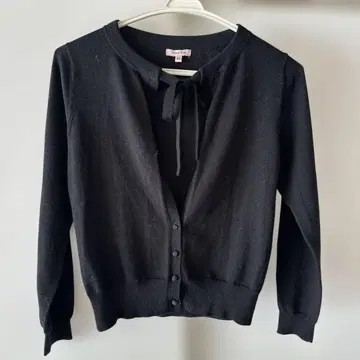 미사용 새상품 새상품급 토카 가디건 긴팔 리본 블랙 검정 XS 사이즈