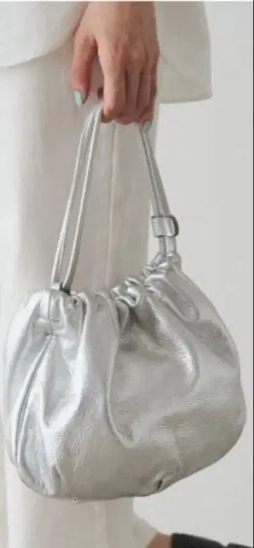 [새상품급] 러셋 가죽 복조리 4way 숄더백 실버