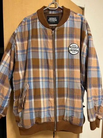 RODEO CROWNS 체크 무늬 블루종 FREE 사이즈