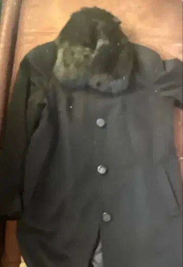 캐시미어 100% 코트 블랙 여성용 퍼 탈부착 가능