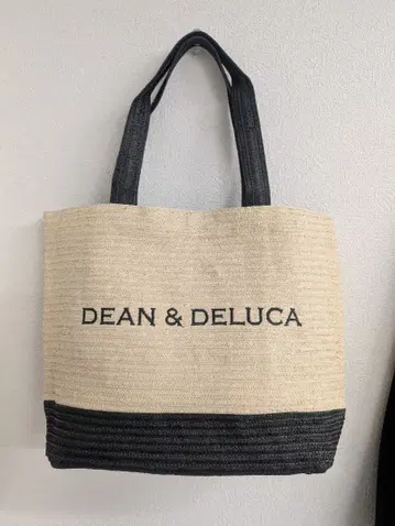 DEAN & DELUCA 토트백 베이지/블랙 폭 약 40cm
