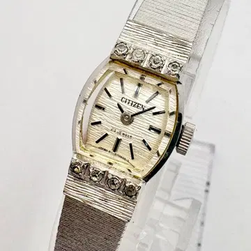 CITIZEN 수동 와인딩 빈티지 실버 컬러 여성용 손목시계 6