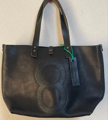 가죽 토트백 숫자 8 블랙