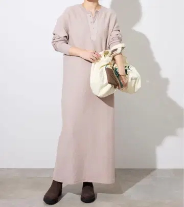 SLOBE IENA 골지 헨리넥 컷 원피스