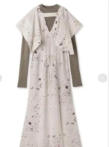 미착용 새상품 SNIDEL 초커 니트 레이어드 프린트 원피스 사이즈 0