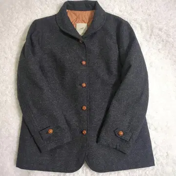 CROCODILE 크로커다일 울 실크 혼방 트위드 자켓 코트