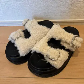 VIVIAN 통굽 보아 버클 샌들 아이보리 M 1223