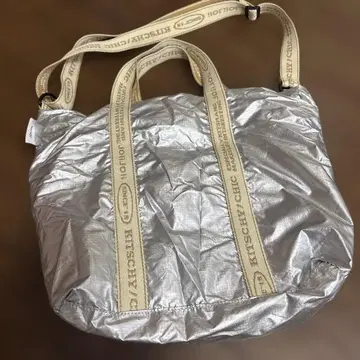 실버 나일론 토트백