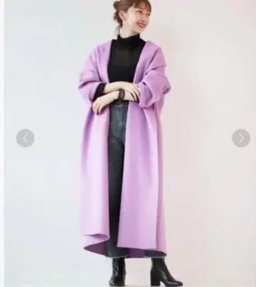 플라주 해밀턴 뉴앙스 컬러 코트 리버 코트 롱 핑크 보라색