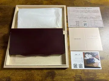 usuha long 와인 가죽 접이식 지갑 우스하