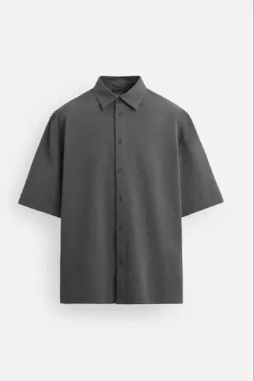 ZARA 시어서커지 릴랙스 핏 셔츠 차콜 그레이 L