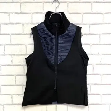 가죽 절개 베스트 블랙 네이비 모드 슬리브리스 봄/가을