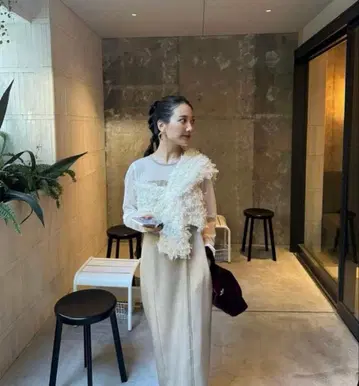 안드레스드 포멀 드레스 베이지 S