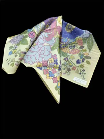 홍분야 백화 일본풍 패턴 손수건 일본제