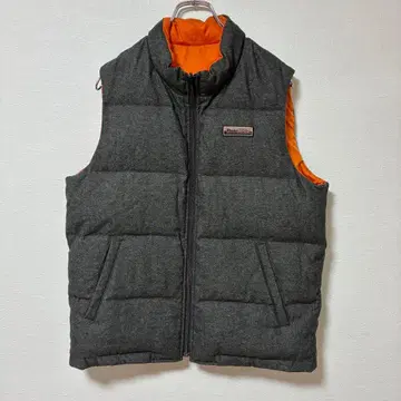 Black&White 그레이/오렌지 다운 베스트 플리스 소재 리버서블