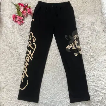 에드하디 스웨트 팬츠 M 블랙 스컬 로고 Ed hardy