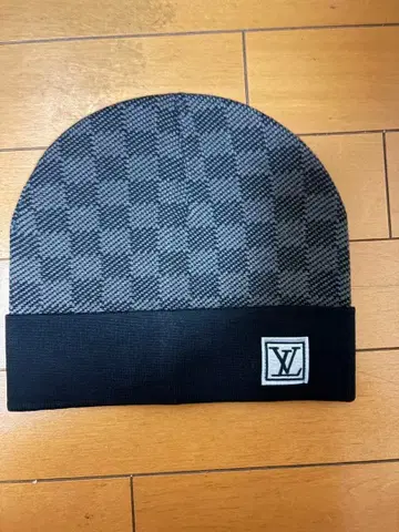 남성용 체크 무늬 니트 모자