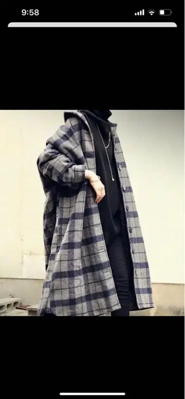 [ 완판템 ] 안티카 antiqua KINU 그레이 체크 코트