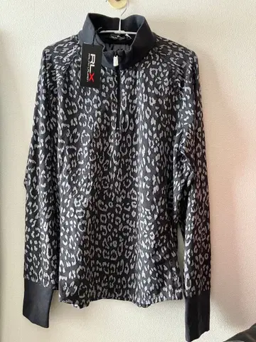 새상품 RLX 랄프 로렌 레오파드 무늬 하프 지퍼 셔츠 L