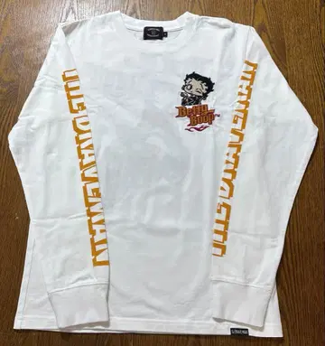 Betty Boop 베티짱 화이트 롱 T셔츠 자수 포함