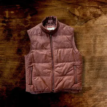 [레어] 80s 가죽 베스트 스탠드 카라 레트로 클래식