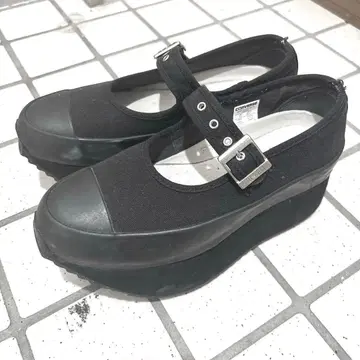 컨버스 23.5cm 블랙 통굽 스트랩 스니커즈