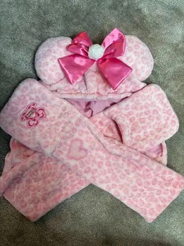 디즈니 팬 캡 머플러 레오파드 무늬 미니