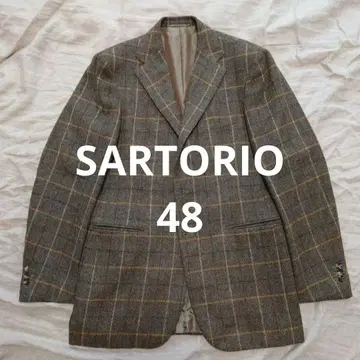 SARTORIO 울 체크 무늬 자켓 48