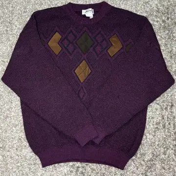 point 니트 스웨터 이탈리아제 알파카 혼방 퍼플 구제 의류