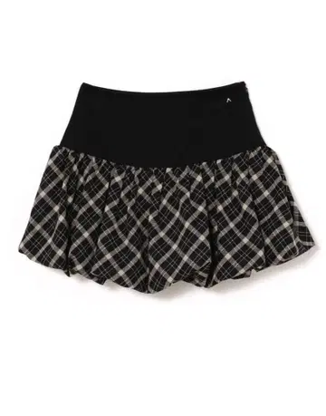 낸시 체크 스커트 블랙 앤메리