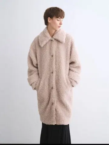 쓰리 dots 쓰리 에코 펠 보아 롱 코트