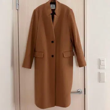 나노 유니버스 브라운 울 체스터 코트 모 75%