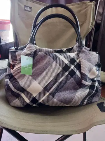 kate spade 체크 무늬 핸드백