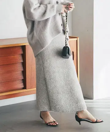 러브티크 봉봉 라메 샤기 니트 스커트 프리